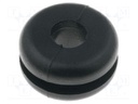 Grommet; Ømount.hole: 9mm; Øhole: 4mm; PVC; black; -30÷60°C; UL94V-2