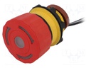 Switch: emergency stop; Stabl.pos: 2; NC; 1.5A/250VAC; 22mm; red