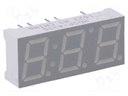 Display: LED; 7-segment; 10mm; 0.39"; No.char: 3; green; 3.2÷5mcd