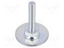 Foot of pin; Base dia: 40mm; M8; steel; Plunger length: 40mm