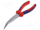 Pliers; curved,half-rounded nose; 200mm