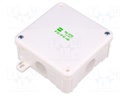 Enclosure: junction box; X: 98mm; Y: 98mm; Z: 46mm; wall mount; IP55