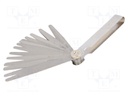 Metric feeler gauge; Range: 0,05÷1mm; L: 100mm; Width: 13mm; 20pcs.