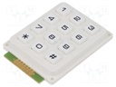 Keypad: plastic; No.of butt: 12; none; plastic; 200mΩ; 1N; 20mA