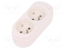 Connector: AC supply; splitter; Layout: 2P+PE; white; 250VAC; 16A